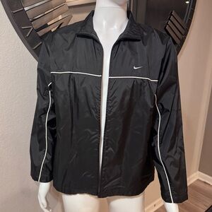 Nike Women's Black Windbreaker with White Trim